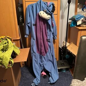 Eeyore Unisex Halloween Costume onesie with tail